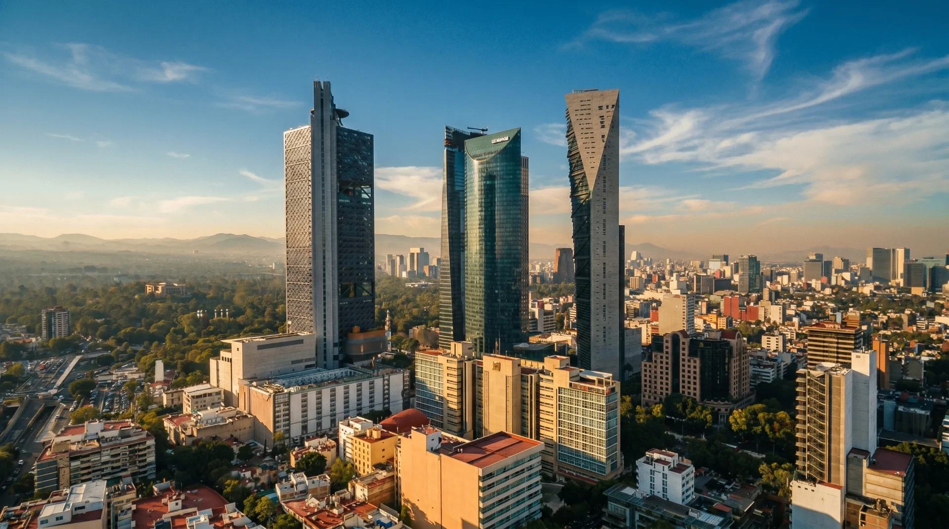 Colonia Cuauhtémoc, CDMX vista panorámica al atardecer